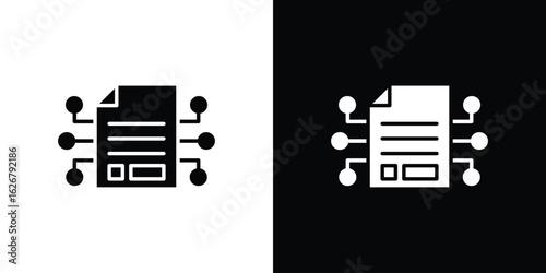 Smart contract icon, glyph style icon for web site or mobile app