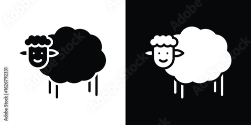 Sheep icon, glyph style icon for web site or mobile app