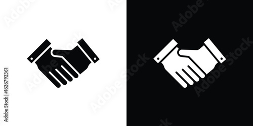 Shake hands icon, glyph style icon for web site or mobile app