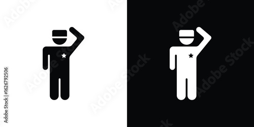 Salute icon, glyph style icon for web site or mobile app