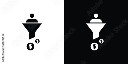 Sales funnel icon, glyph style icon for web site or mobile app