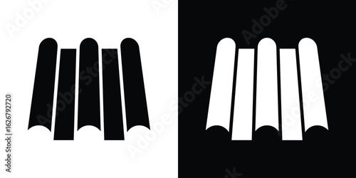 Roof tile icon, glyph style icon for web site or mobile app