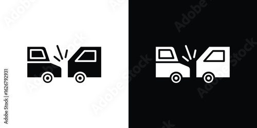 Rear end collision icon, glyph style icon for web site or mobile app