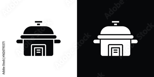 pressure cooker icon, glyph style icon for web site or mobile app