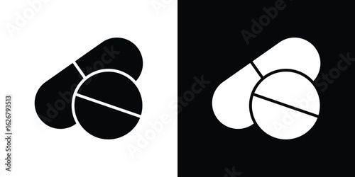 Pills icon, glyph style icon for web site or mobile app