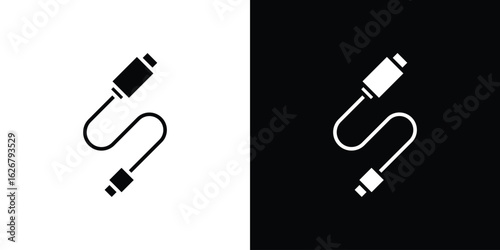 Phone cable icon, glyph style icon for web site or mobile app