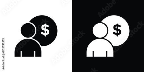 Personal loan icon, glyph style icon for web site or mobile app