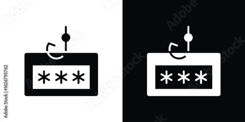 Password phishing icon, glyph style icon for web site or mobile app