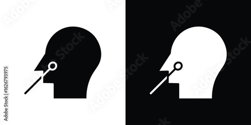 Nasal swab icon, glyph style icon for web site or mobile app