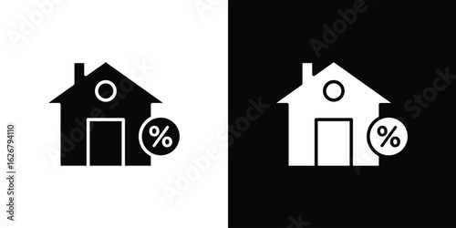 Mortgage rate icon, glyph style icon for web site or mobile app