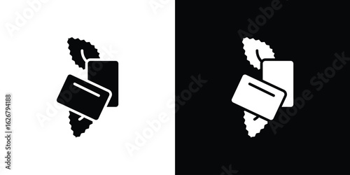 Mint gum icon, glyph style icon for web site or mobile app