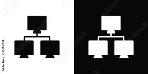 Local network icon, glyph style icon for web site or mobile app