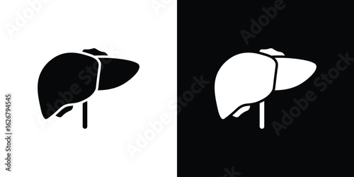 Liver icon, glyph style icon for web site or mobile app