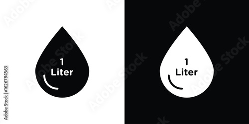 Liter icon, glyph style icon for web site or mobile app