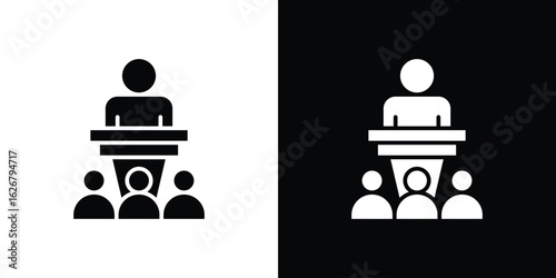 Lecture icon, glyph style icon for web site or mobile app
