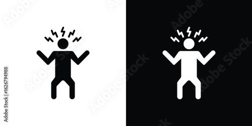 Irritated human icon, glyph style icon for web site or mobile app