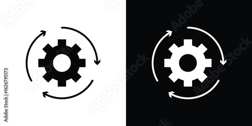 Implementation icon, glyph style icon for web site or mobile app