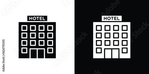 hotel icon, glyph style icon for web site or mobile app