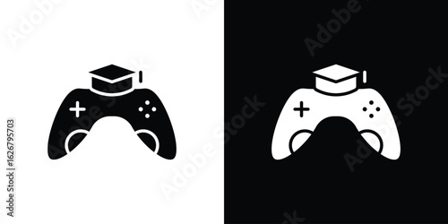 Game based learning icon, glyph style icon for web site or mobile app