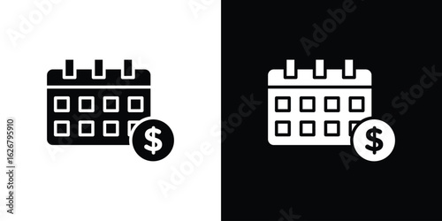 Fiscal year icon, glyph style icon for web site or mobile app