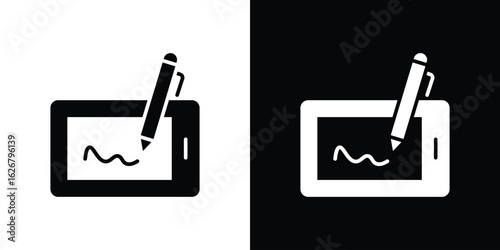 Electronic signature icon, glyph style icon for web site or mobile app
