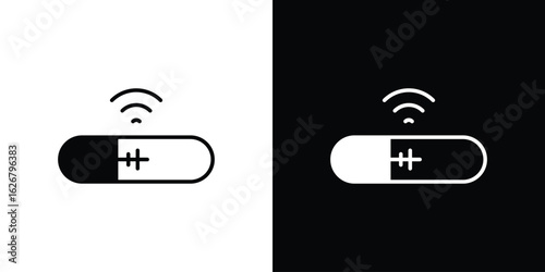 Dog microchip icon, glyph style icon for web site or mobile app