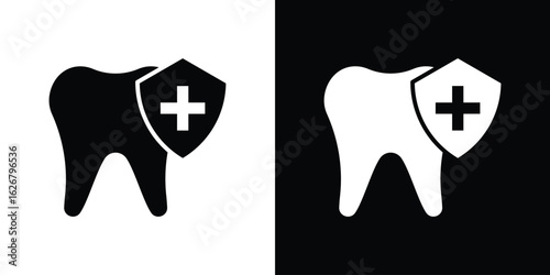 Dental insurance icon, glyph style icon for web site or mobile app