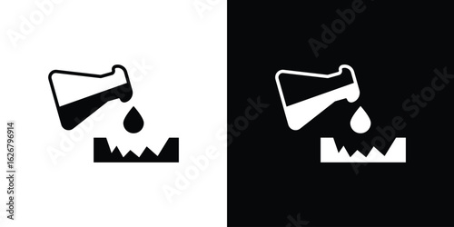 Corrosive substance icon, glyph style icon for web site or mobile app