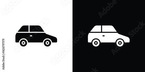 Compact car icon, glyph style icon for web site or mobile app