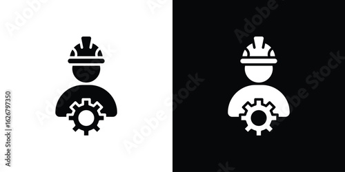 Civil Engineer icon, glyph style icon for web site or mobile app