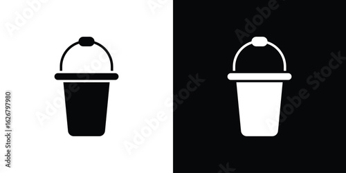Bucket icon, glyph style icon for web site or mobile app