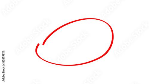 Red highlighter circle. Vector illustration