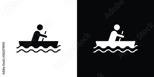 Boat race icon, glyph style icon for web site or mobile app
