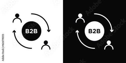 B2B icon, glyph style icon for web site or mobile app