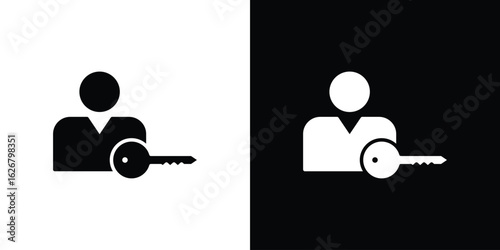 Authentication icon, glyph style icon for web site or mobile app