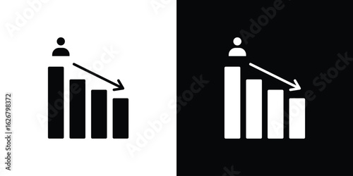 Attrition icon, glyph style icon for web site or mobile app