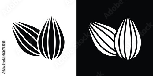 Almond icon, glyph style icon for web site or mobile app