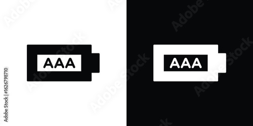 AAA battery icon, glyph style icon for web site or mobile app