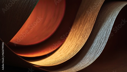 Abstract curves of layered wood veneer