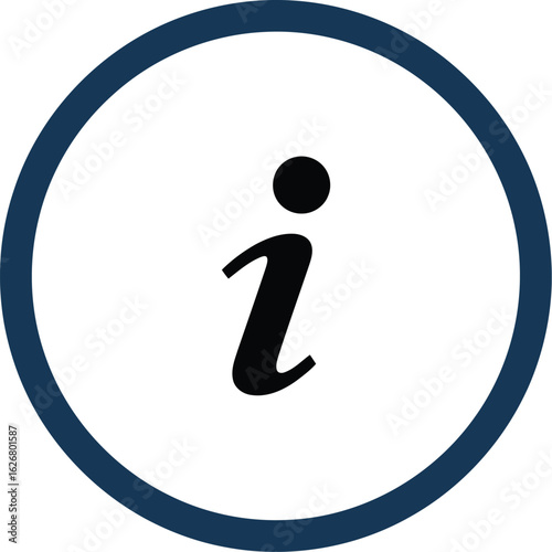 Vector art of vector illustration of information icon in a circle providing assistance and support for frequently asked questions