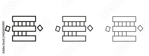Wooden block icon. Hand drawn minimalism style vector illustration