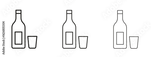 Vodka icon. Hand drawn minimalism style vector illustration