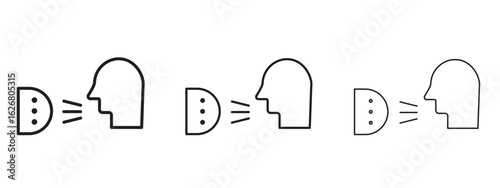 Voice control icon. Hand drawn minimalism style vector illustration