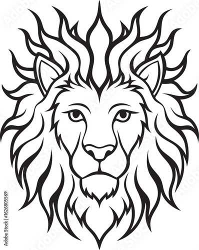 Lion Icon Vector Set – Bold Outline Jungle Animal, Mascot, Shield, Silhouette, Tattoo & Coloring Page Design	