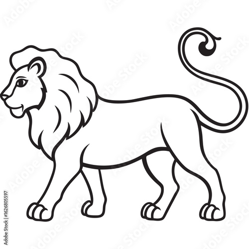 Lion Icon Vector Set – Bold Outline Jungle Animal, Mascot, Shield, Silhouette, Tattoo & Coloring Page Design	