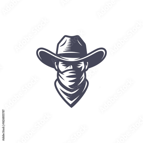 Unique cowboy logo Modern and minimalist vector and abstract logo
