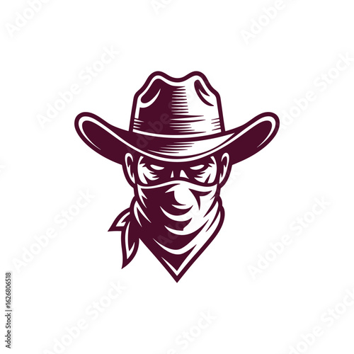 Unique cowboy logo Modern and minimalist vector and abstract logo