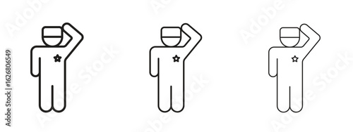 Salute icon. Hand drawn minimalism style vector illustration