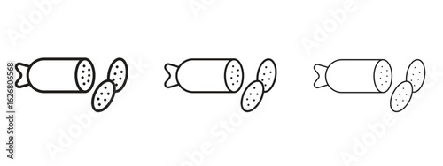 Salami icon. Hand drawn minimalism style vector illustration