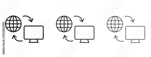 Remote Access icon. Hand drawn minimalism style vector illustration